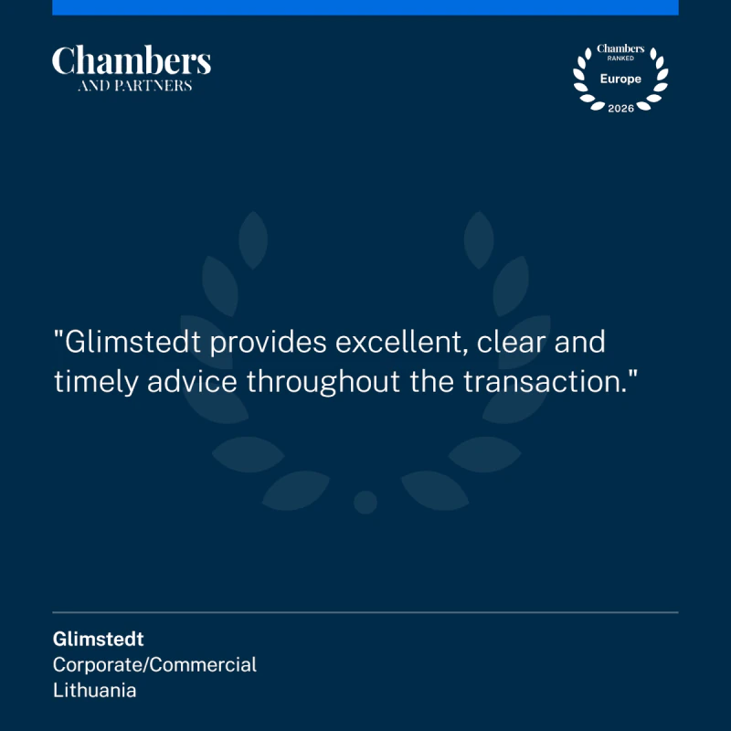 Chambers & Partners kliento vertinimas: Glimstedt.