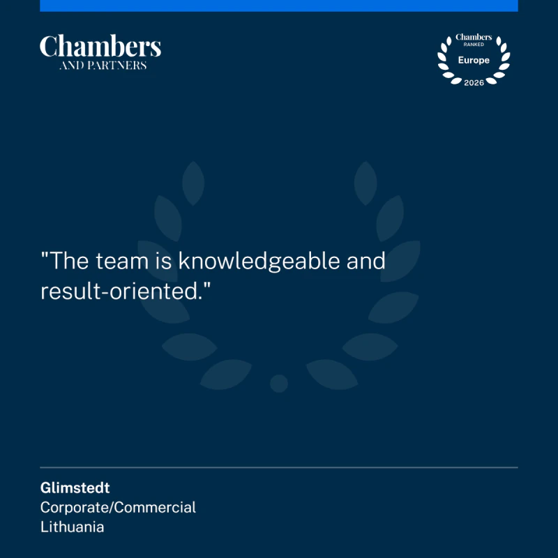 Chambers & Partners kliento vertinimas: Glimstedt.