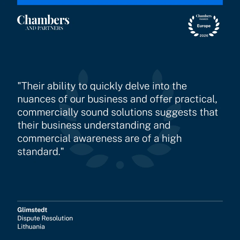 Chambers & Partners kliento vertinimas: Glimstedt.